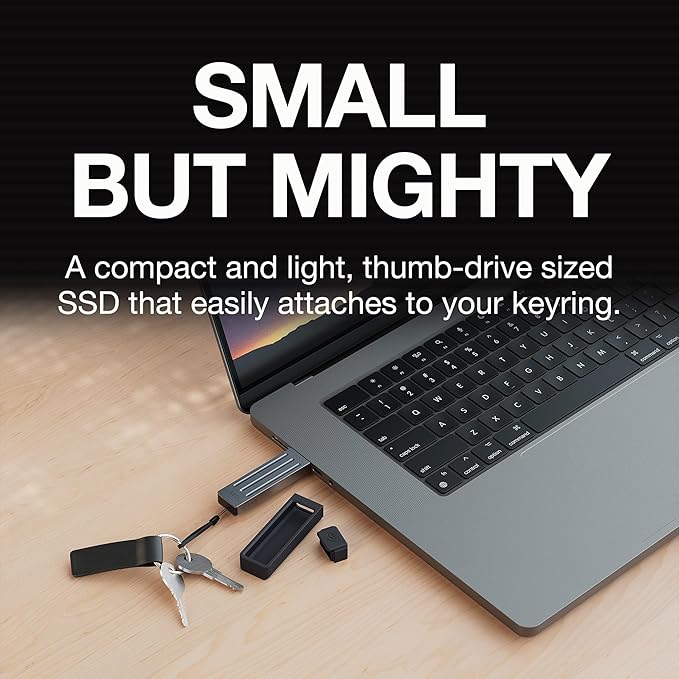 Seagate Ultra Compact 2TB, Portable SSD, 1000MB/s, USB-C, USB 3.2 Gen2, IP54 Water Dust and 3m Drop Resistant, Windows/Mac/iPhone/iPad/Android Phone/Tablet/PS4/PS5/Xbox Compatibility (STMX2000400)