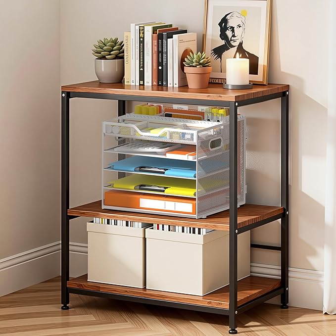 Docnest 5 Tier Letter Tray with Hanging File Organizer-Mesh Desk Organizer-Desktop Storage Box Built in Pen Holder and Handles, File Folder Holder for Mail Documents Office Supplies-White