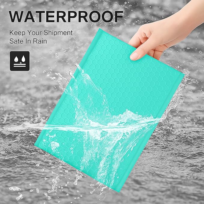 150 Pack 4x8 Inch Poly Bubble Mailers, Padded Envelopes with Self Seal Adhesive Strip, Waterproof Lightweight Mailing Shipping Bags for Thick Books Clothes Holiday Gifts Business Packaging