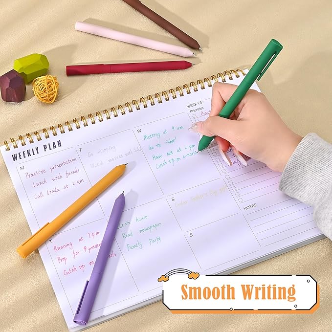 BAYTORY 8Pcs Colored Gel Pens, 0.5mm Fine Point Multicolored Ink Pen, Colorful Pens Smooth Writing for Note Taking and Marking Supplies (Green)