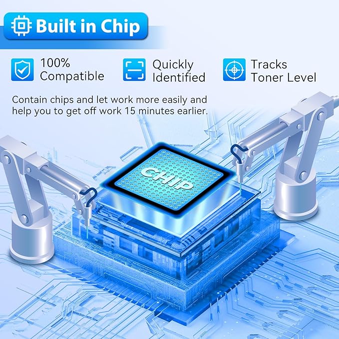 ZIPRINT 206X Toner Cartridges 4 Pack High Yield Compatible Replacement for HP 206X 206A for Color Laserjet Pro MFP M283fdw M283cdw M283fdn Pro M255dw M255nw M283 M255 Printer W2110A W2110X (with Chip)