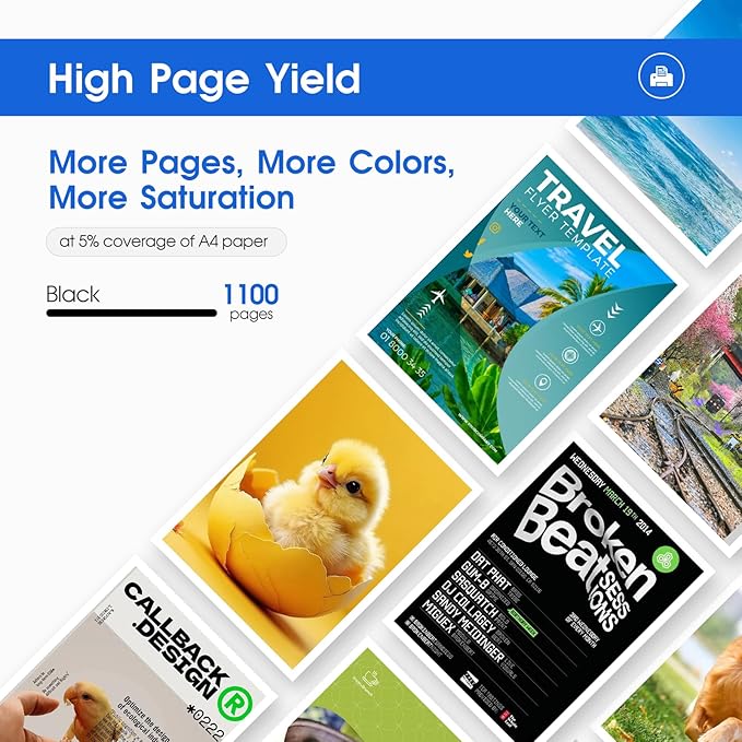 702xl Black Ink Cartridges Remanufactured Replacement for 702 Ink cartridges 702 XL T702XL for Epson WF-3720 WF-3730 WF-3733 Printer High Capacity (2 Pack)