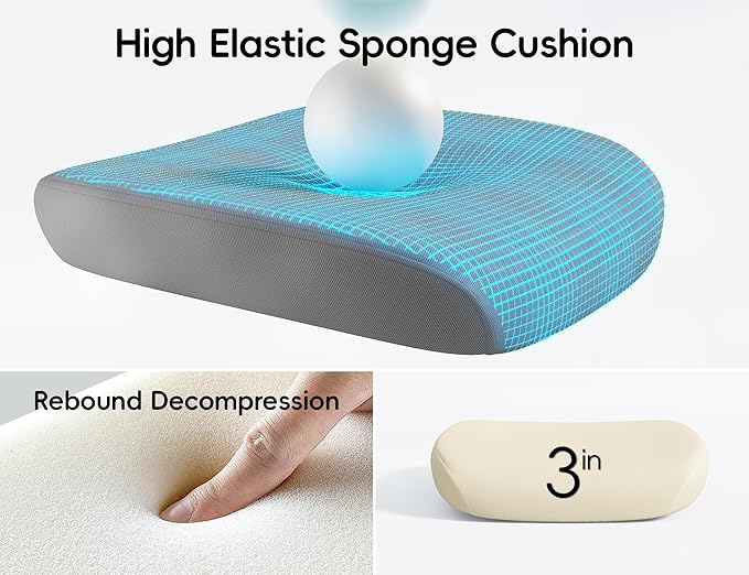 TRALT Office Chair - Ergonomic Office Chair with Back Support, Computer Chair - Home Office Desk Chairs, 330lbs Wide Seat Big and Tall Office Chairs with Headrest, Comfy Desk Chairs (Grey)