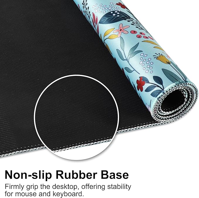 Large Gaming Mouse Pad,Beautiful Floral Desk Pad with Anti-Slip Rubber Base, Extended XXL Long Gaming Mousepad, Desk mat for Keyboard and Mouse|Computer mat,31.5 X 11.8 Inch