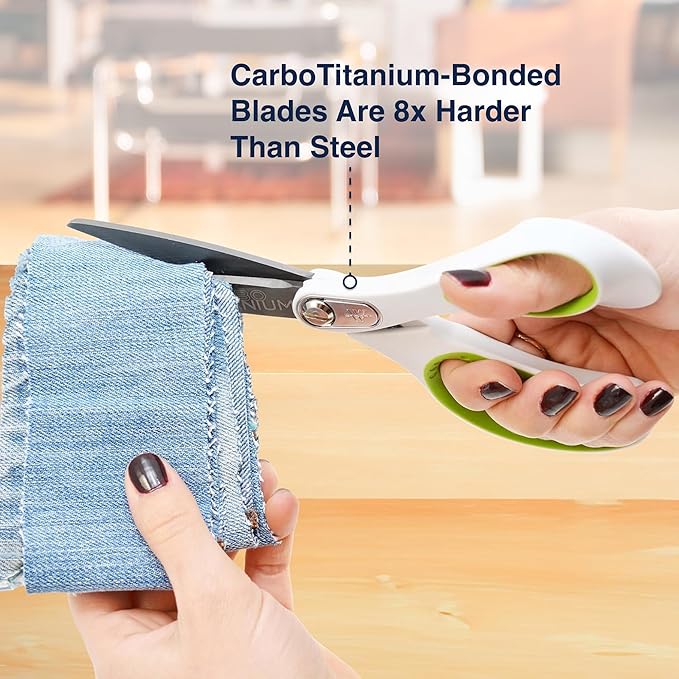 Westcott 8-Inch CarboTitanium Heavy Duty Straight Fabric Scissors - Ideal for Fabric, Sewing, and Craft Projects