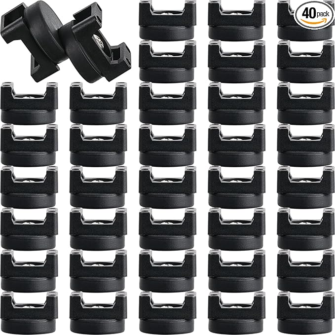 Yookeer 40 Pcs Magnetic Zip Tie Mount Base Black Magnetic Cable Clips Wire Holder Multipurpose Cable Ties Management Base Electrical Supplies for Wire (22 mm)