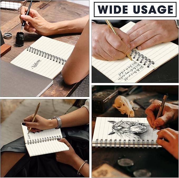 Jutom 18 Pcs Small Spiral Notebooks Memo Pads 3x5 Bulk Small Pocket Notebooks Mini Notepads with Lined Pages Mini Journals for Office Back to School Work Writing Supplies, 120 Pages (Kraft Color)