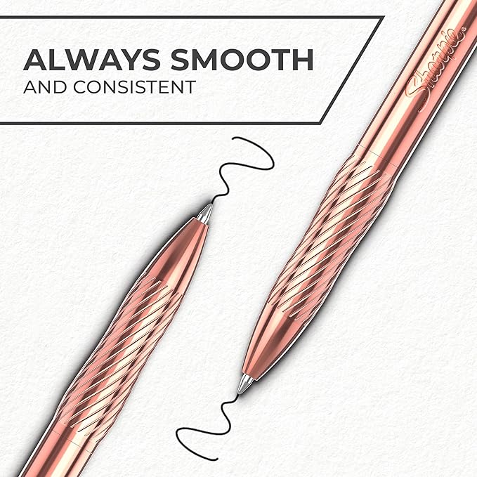 Sharpie S-Gel Gel Pen, Copper Metal Body, Medium Point (0.7mm), Black Ink, Includes 1 Pen and 1 Additional Ink Refill