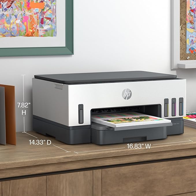 HP Smart Tank 7001 Wireless All-in-One Ink Tank Printer, Scanner, Copier with 2 years of ink included, Best-for-home office, Cartridge-free Refillable, AI-enabled (28B49A)