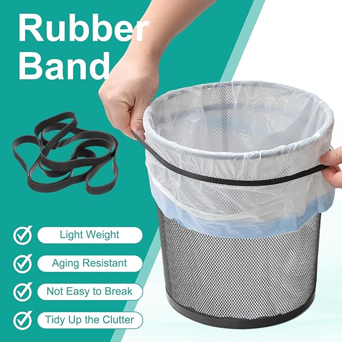 uxcell 600Pcs Rubber Bands, 3.15 x 0.2 Inch Elastic Stretchable Rubber Bands Home Office Supplies for File Folders Little Boxes Securing Trash Can, Black