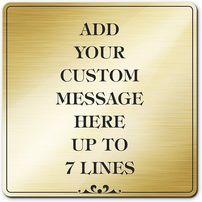 Custom Sign, Office Sign, Business/Office Name Plates for Doors/Wall, Indoor/Outdoor, 6x6 inch, 18 Colors, (Prestige) Made in USA by My Sign Center