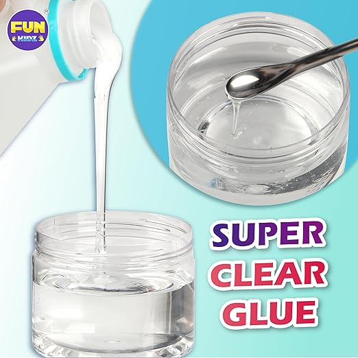 Super Clear Glue 1 Gallon, FunKidz All Purposes School Home Projects Liquid Glue Great for Slime Making Supplies Washable Non-Toxic Use for Arts & Crafts Wood Paper Cardboard