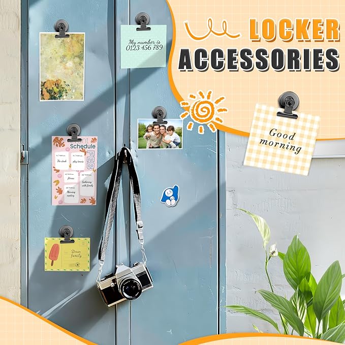 Grtard 48 Pack Magnetic Clips Heavy Duty, Magnet Clips for Fridge, Refrigerator Magnets with Clips, No-Scratch Strong Magnetic Clips for Refrigerator, Whiteboard, Cruise Cabins, Locker(Black)