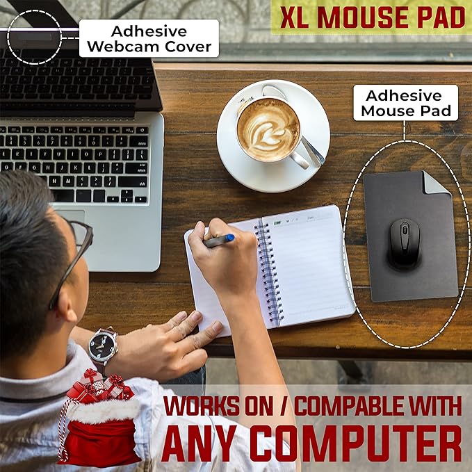 Travel Large Mouse Pad - Adhesive Bottom - Peel and Sticks to Any Surface - Portable (XL -Blank- Gray)