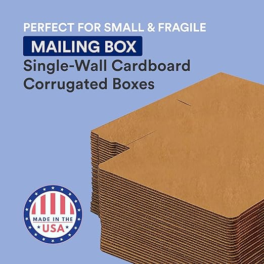 BOX USA Moving Boxes 10"L x 3"W x 3"H Long 50-Pack | Corrugated Cardboard Box for Packing, Moving and Storage 10x3x3 1033