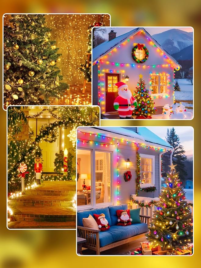 1000 LED 330 FT Color Changing Christmas Lights with 11 Lighting Modes, Fairy String Lights with Remote, Timer & Memory Function Waterproof for Xmas Tree Holiday Party Decor(Warm White & Multicolor)