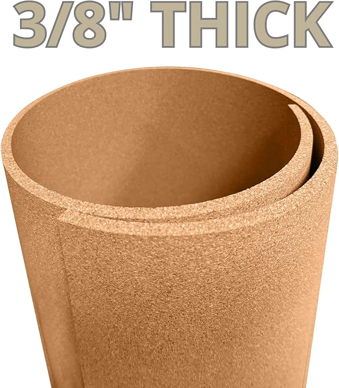 Manton Cork Premium Cork Roll - 4' x 25' x 3/8", 100% Natural Facing Grade Material for Bulletin Boards, Decorative Photo and Message Push Pin Displays - Perfect for Home, School, and Office