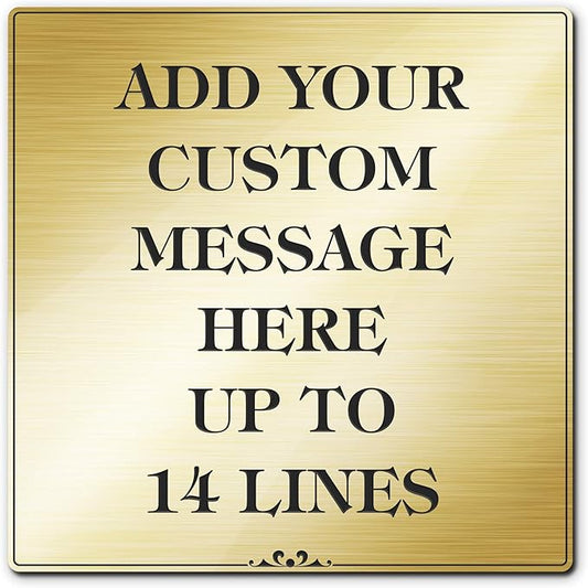 Custom Sign, Office Sign, Business/Office Name Plates for Doors/Wall, Indoor/Outdoor, 12x12 inch, 18 Colors, (Prestige) Made in USA by My Sign Center