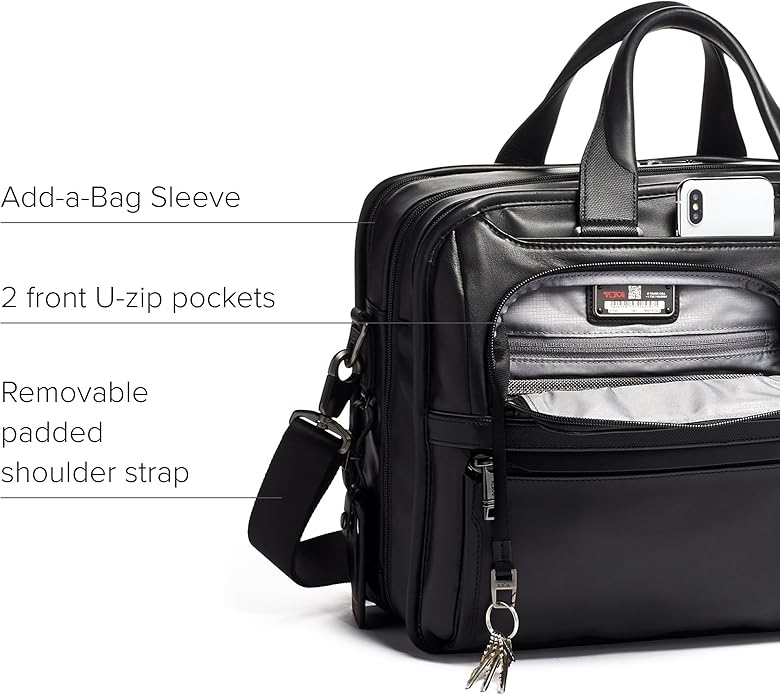 TUMI Alpha Expandable Organizer Laptop Briefcase - 15-Inch Laptop Briefcase Organizer for Men & Women - Travel Laptop Bag