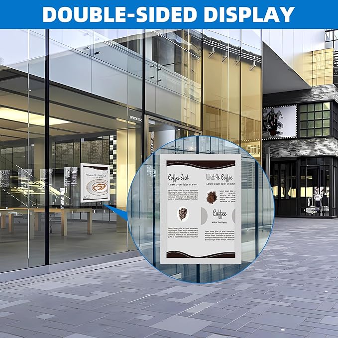 Magnetic Frames for Refrigerator, 20 Pack Double Sided Magnetic Sign Holder 8.5 x 11 for Display Picture Paper Document Flyer Page, Reusable Adhesive Frames for Walls Door Window Glass