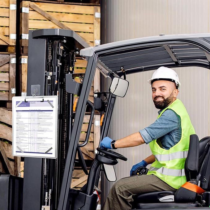 Seajan 3 Pcs Stainless Steel Magnetic Clipboards 9" x 12.5" Metal Clipboard with Low Profile Clip Hangable Board for Refrigerator Industry Office Teach