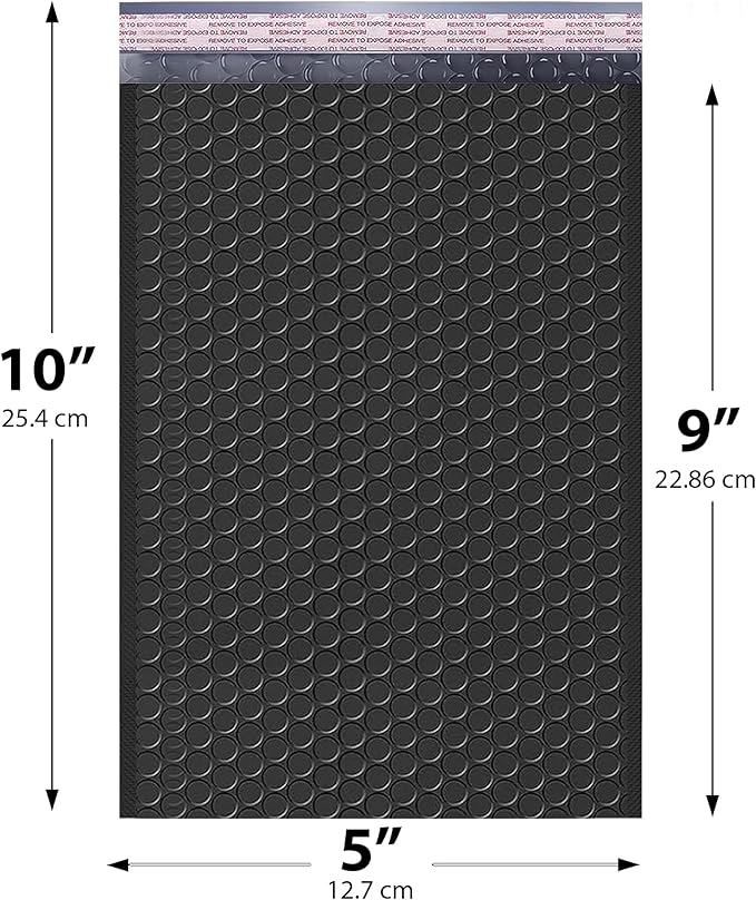 Black Small Bubble Mailers 4x8 Inch #000 | Thick Padded Poly Bubble Mailer Envelopes | 1000 Pack Bulk | Trading Card Sports Card Shipping