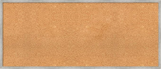 Amanti Art Natural Cork Board for Wall, 21x49 Vision Board with White Frame, Oversize Corkboard Office Decor for Home Organization, Cottage Corkboard Pinboard to Display Items for Home Organization
