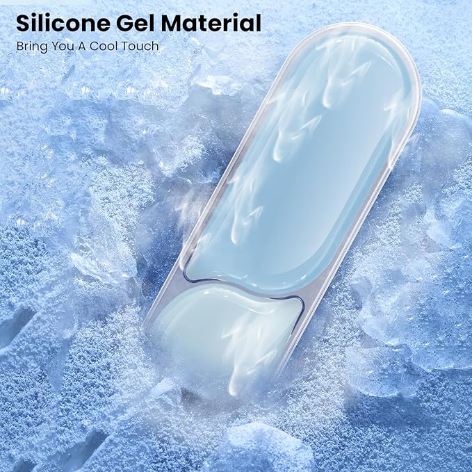 TECKNET Silicone Gel Wrist Rest for Computer Keyboard, Ergonomic Clear Gel Keyboard Wrist Rest Set for Typing Pain Relief, Comfortable Cool-Touch Wrist Support Pad for Office, Gaming, Study, Blue