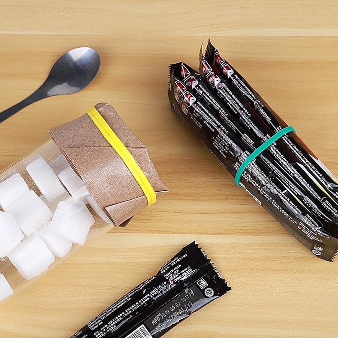 Rubber Bands, Matfamily Size 33 (3 1/2" x 1/8''), Colorful Non Latex Rubber Band Bulk Elastic Stretchable, Durable Elastic Band Loops for Files Folders Bank Paper Bills Money, office or home, 50g Bag