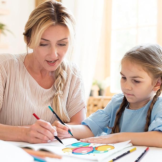 Dual Markers Brush Pens, 72 Colors Art Marker Set with Brush and Fine Tips – Premium Art Supplies for Kids & Adults, Perfect for Coloring Books, Hand Lettering, Calligraphy, and Drawing