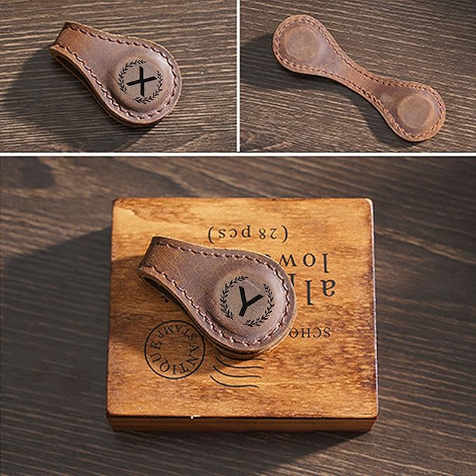 Magnetic Leather Bookmark with 26 Initial for Reading Women,Personalized Magnet Book Marks Gifts for Men,Book Lovers (Green, N)