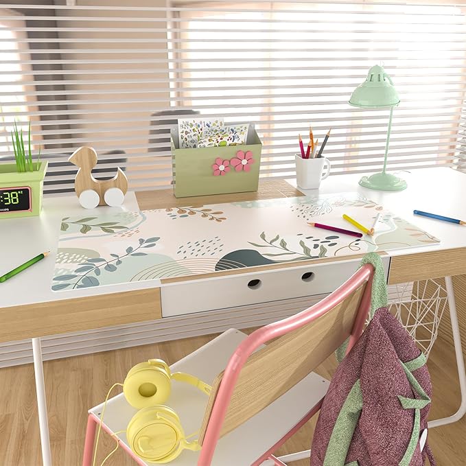 Colorful Star Large Mouse Pad, Green Pink Waterproof Desk Mat, Abstract Boho Double Sided Computer Gaming Mouse Pad, XXL Full Desk Mousepad Non Slip Desk Pad for School Office Home 31.5" x 15.7"