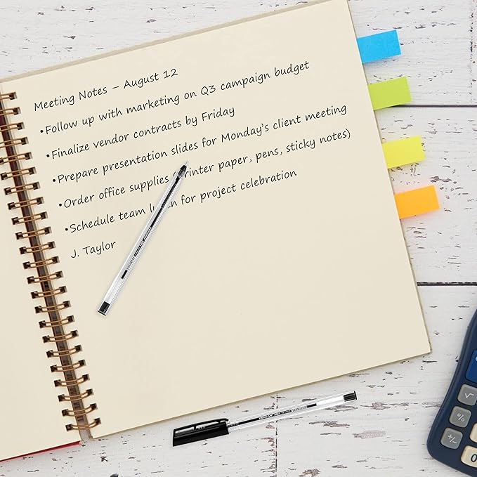 Black Ballpoint Pens,1.0 mm Medium Point, Black Pens, Ergonomic Triangle Grip, Smooth Writing, 150-Count Pack of Bulk Pens