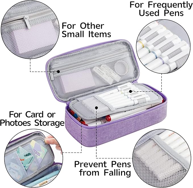 WEMATE Pencil Case, Large Storage Organizer for Stationery, Back - to - School Essential, Teacher Must - have, Big Pencil Pouch, Marker Case School Supplies for College & High School