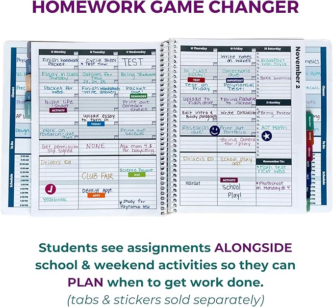 Order Out Of Chaos Academic Planner 2025-2026 Daily Weekly and Monthly Calendar, School Agenda Book, July 2025-June 2026 planner 8.5 x 8.25 Homework Organizer (Pistachio)