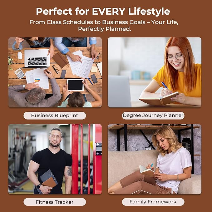 Weekly Monthly 2026 Planner (Jan.26-Dec.26),6.5"x3.75",12 Months Agenda Plan with Month Tabs & Pocket,Expenses/Note Pages, Appointment Book Calendar with Hardcover Vegan Leather Cover,Brown