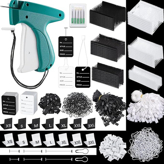 Chumia 3576 Pcs Stitch Tag Gun for Clothes, Quick Clothing Fixer, Tagging Gun with 3000 Barbs, 5 Needles and 100 Price Tags, Sewing Kit for Retail Stores, Garage Yard Sales(Black, White)