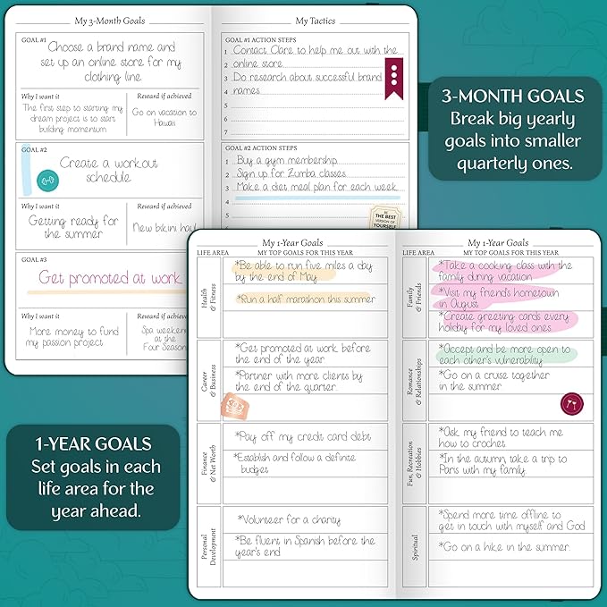 Legend Planner Pocket – Small Undated Monthly & Weekly Goal Journal and Calendar for Productivity, Mini Life Organizer Planner Perfect for Purse, Size: 3.5" x 6.2" Hardcover – Viridian Green