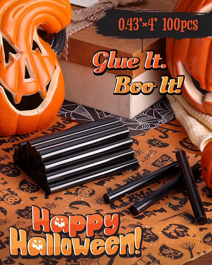 WORKPRO Hot Glue Sticks Full Size, 100-Pack Black Hot Melt Adhesive Glue Sticks for All-Temp Glue Guns, 0.43x4Inches, Multipurpose for Art Craft General Repairs, Home Decorations and Gluing Projects