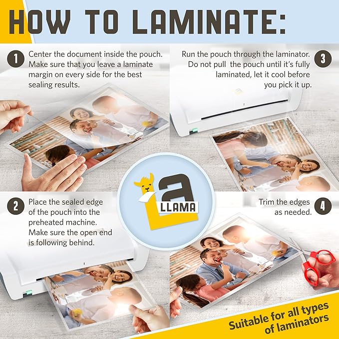 Thermal Laminating Pouches, 4.3 x 6.3 Inches, 3 Mil Thick, 50 Pack, Suited for Picture Size Laminating Sheets 4 x 6