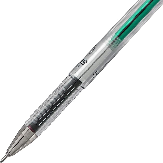 Pentel Arts Slicci 0.25 mm Extra Fine Gel Pen, Green Ink, Box of 12 (BG202-D)