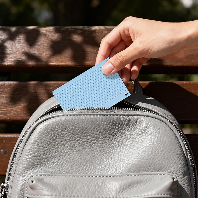 160-Pack Colored Index Cards 4x6 Inch w/Key Ring – 180gsm Heavyweight Flashcards – 4 Vibrant Colors Flash Cards (Pink Blue Green Yellow) – Perfect for Study, Notes & Memory, Students School Supplies