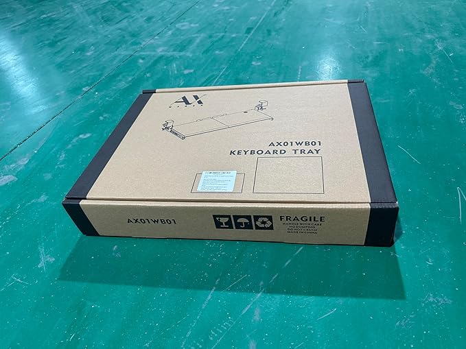 Keyboard Tray Under Desk Pull Out with Extra Sturdy C Clamp Mount System, 27.3 (32.5 inch Including Clamps) x 11 Inch Slide-Out Platform Computer Drawer for Typing Black AX01WB01