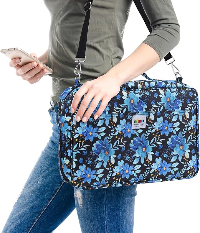 YOUSHARES Big Capacity Colored Pencil Case - 480 Slots large Pen Case Organizer with Multilayer Holder for Prismacolor Colored Pencils & Gel Pen (Orchid)