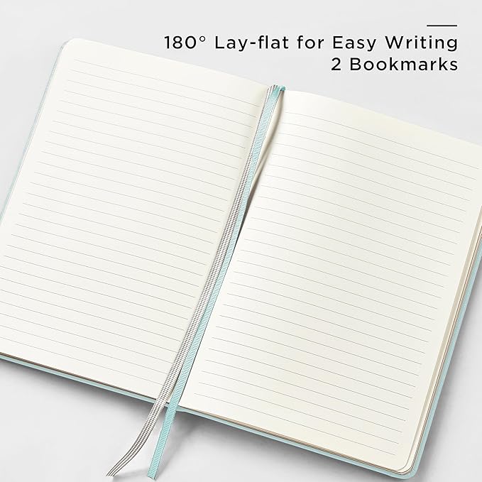 A5 Lined Leather Journal and Pen Set (3 packs), Hardcover Notebook with Pen, 160 Pages 100gsm Thick Ruled Paper for Men Women, for Work, Business, School or Home Writing, 5.7'' x 8'' (Cyan)