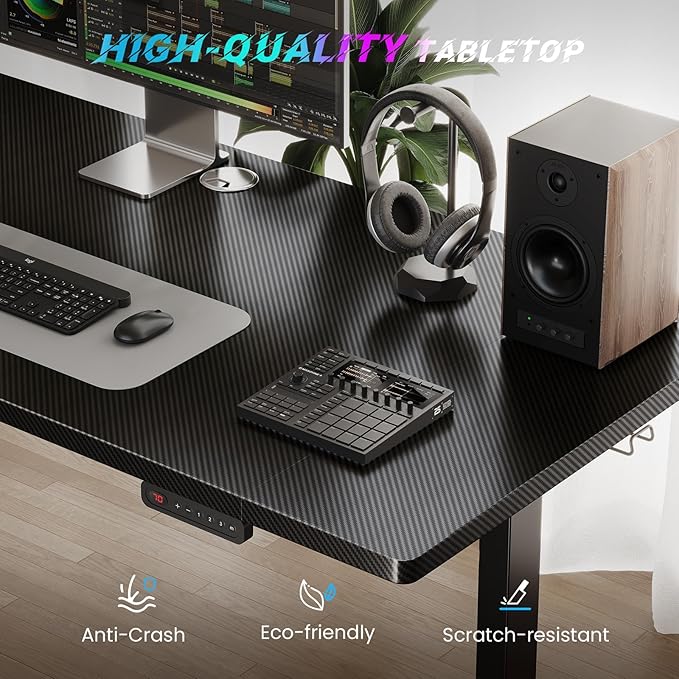 SIAGO Electric Standing Desk Adjustable - 55 x 24 Inch Sit Stand up Desk with Cable Management - 3 Memory Preset Adjustable Height Table