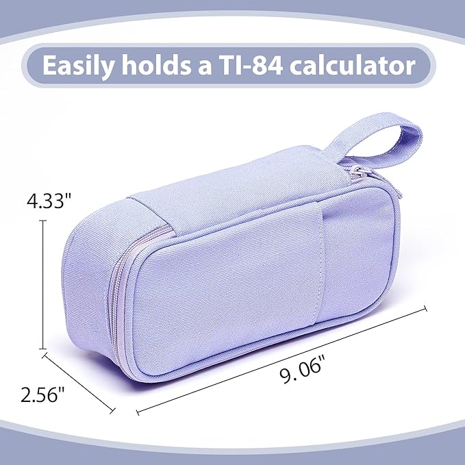 Pencil Case Pouch Box Bag School Supplies Girls Boys Kids, Cute Preppy Stuff Large Big Capacity Aesthetic Pen Organizer, Back to College Stationary, Purple, Heavy Duty Canvas, 1800ml