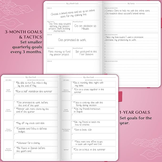 Legend Planner Hourly Schedule Edition – Deluxe Weekly & Daily Organizer with Time Slots. Time Management Appointment Book Journal for Work & Personal Life, Undated, A5 Hardcover – Hot Pink, Gold Foil