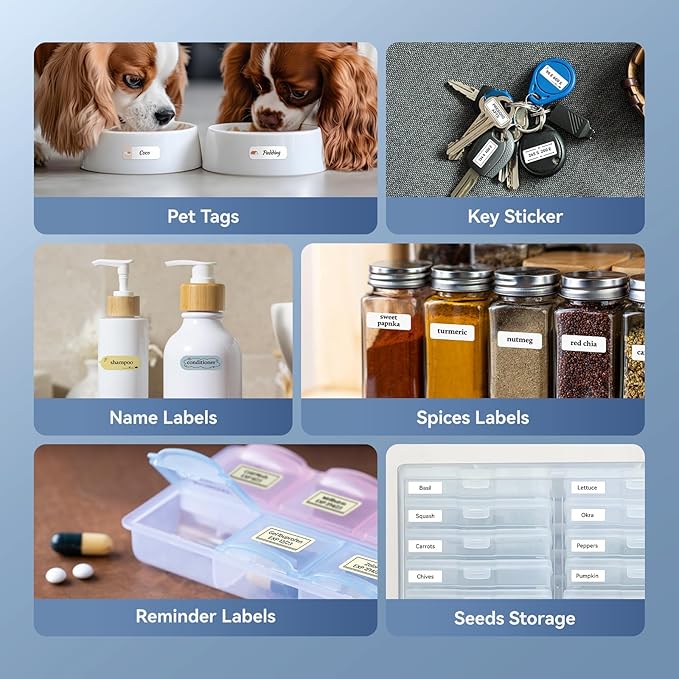 NIIMBOT Label Maker Machine D11 Label Printer Portable Wireless Connection Multiple Templates Available for Phone Easy to Use Office Home Organization USB Rechargeable