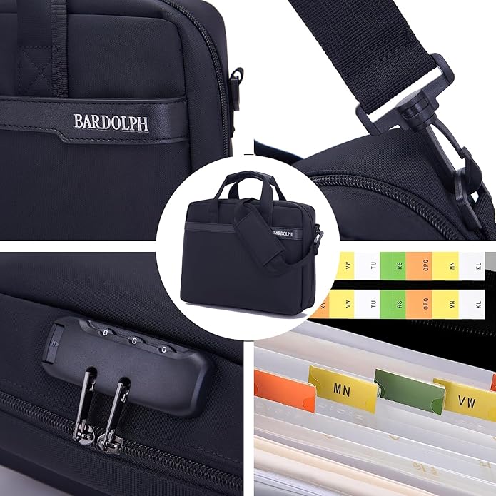 BARDOLPH Heavy Duty Accordian File Organizer with Handle